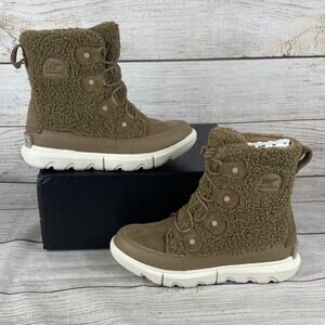 Sorel Explorer II Joan Cozy Womens Sz 6 Snow Boots Tan Fuzzy Delta Dawn